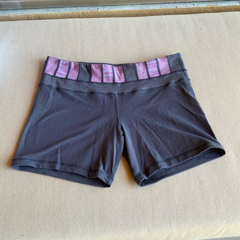 lululemon Gray and Pink biker Shorts Reversible